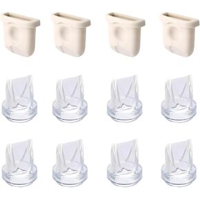 12pcs Breast Pump Parts for eufy, Includes 4pcs Silicone Diaphragms & 8pcs Duckbill Valves Wearable Breast Pump Replacement Accessories Compatible with eufy S1 Pro/S1/E10/E20 in Kuwait