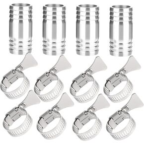 304Stainless Steel Hose Barb Fittings,2-1/2" Hose Barb to 2-1/2" Hose Barb,Barbed Splicer Mender Coupler with Hose Clamp,Fitting for Water/Fuel/Air DN65 (Pack of 4) in Kuwait