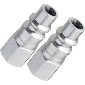 سدادات على شكل حرف H للضاغط S-1840 - لاستبدال أجزاء أنظمة الأنابيب الهوائية من ميلتون - مقابس فولاذية سريعة الفك - 1/4 بوصة أنثى NPT 67 SCFM 300 PSI عبوتين فضية in Kuwait