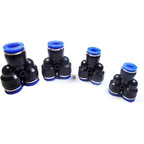 4-10 قطع موصل هوائي PY4 PY6 PY8 PY10 PY12 PY14 PY16 مجاري الهواء Y محول موصل تركيب سريع الإصدار بلمسة واحدة (PY6 (10 قطعة)) in Kuwait