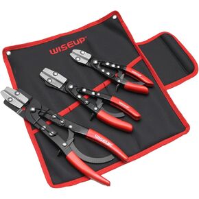 WISEUP 3PCS Hose Pinch Off Pliers- 8in, 10in, 12in Ratchet Hose Pliers for Automotive Radiator, Radiator, Fuel & Coolant Lines with Storage Bag in Kuwait