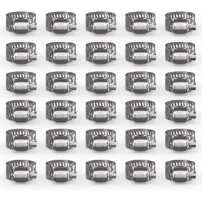 Hose Clamp 30PCS Hose Clamp 304 Stainless Steel Kit Adjustable 1/4"–7/16" (6–12 mm) Worm Gear Hose Clamp, Heavy Duty Small Hose Clamps for Automotive, Fuel Line, Pipe, Radiator in Saudi Arabia