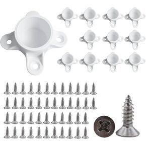 12 قطعة شفة PVC مقاس 1 بوصة مع براغي تثبيت، تركيبات غطاء أرجل الطاولة، أغطية لسان لولبية لمشروعات حامل القضيب DIY، صناعة أرفف التخزين، أقدام الدعم in Kuwait