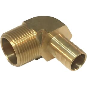 5/8 HOSE BARB ELBOW x 3/4 MALE NPT Brass Pipe Fitting Thread - for Gas Fuel Water Air - MAX PRESSURE 150 PSI - TEMPERATURE -40f to 160f - RIGID MALE ADAPTER HOSE BARB ELBOW Replacement in Kuwait