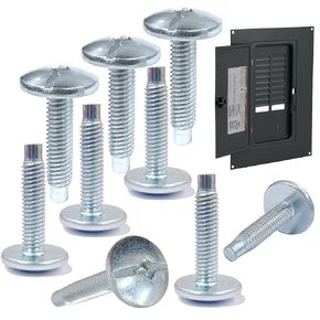 طقم استبدال لولبي لوحة غطاء مركز التحميل Siemens ECTS2 & Square D S106 (10-32 خيط) - 9 قطع، زنك فضي - متوافق مع اللوحة الكهربائية Square D QO Homeline وSiemens وMurray والمزيد in Kuwait