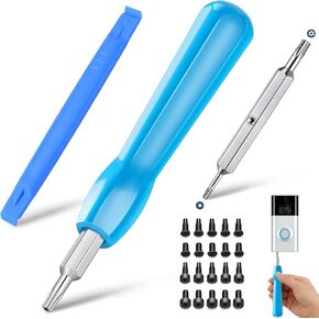 Doorbell Screwdriver Replacement Kits, Double-Ended Torx T6 T15 Video Doorbell Camera Screwdriver with 20Pcs Security Screws for Battery Change & WiFi Password Reset, Fits All Video Doorbell Models in Saudi Arabia