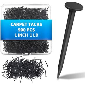 900 قطعة من مسامير سجاد التنجيد، 1 بوصة من مسامير الأثاث السوداء، مسامير تنجيد للأثاث، سلالم خشبية لتعليق الأحذية وتأمين المخططات واللافتات والتقويمات in Kuwait