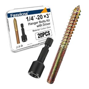 5/16-18 × 2 بوصة براغي تعليق للخشب، مسمار لولبي مزدوج من الفولاذ الكربوني مع لقمة للسائق، 22 حزمة in Kuwait