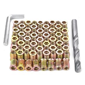 30 Pcs 5/16"-18x25 Threaded Inserts for Wood Nut Insert, Wood Bolt Inserts for Woodworking Projects, Furniture Hardware (30, 5/16"-18x25mm) in Kuwait