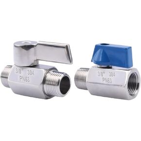 1/8 "1/4" 3/8 "1/2" 3/4 "1" BSP أنثى ذكر 304 316 الفولاذ المقاوم للصدأ الصحية صمام كروي صغير البيرة مع مقبض (1/8 "، أنثى إلى أنثى_مقبض أزرق_BSP SUS 316L) in Kuwait