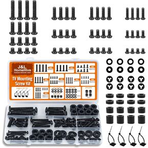 TV Mount Screws Kit 94PCS - M4 M5 M6 M8 Screws Assortment with Spacers and Zip Ties, Universal TV Mounting Hardware Kit for 32-80 Inch TVs and Monitors in Saudi Arabia