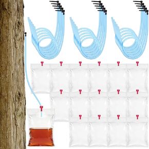 30 Sets Maple Syrup Tree Tapping Kit with Large 8L Collection Bags, 35" Tubing & Taps, Sugaring Starter Supplies Collection Gift for Maple, Birch, Walnut Syrup Making in Saudi Arabia