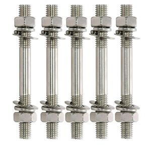 304 Stainless Steel Double Ended Stud M8, 5-Pack Threaded Rod Connector with Nuts and Washers, Complete Hardware Sets (M8*80 (5 PCS)) in Kuwait