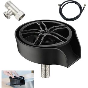 SOONHUA Kitchen Sink Glass Rinser, Pull-Out Spray Head Cup and Bottle Cleaner with Universal Quick Adapters for Fast Rinsing Wine Glasses, Mugs & Jars, Heavy-Duty Chrome Finish in Saudi Arabia