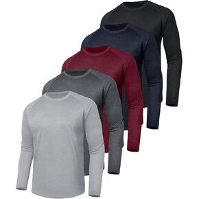 3 Pack Long Sleeve Shirts for Men - Quick Dry Moisture Wicking UV Sun Protection T-Shirts for Fishing Workout Athletic Gym in Saudi Arabia