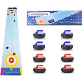 Curling Zone – Indoor Operated Curling Set – Fun Family Game for Kids and Adults – 8 Curling Stones and Floor Mat – Olympic Sport Party Game Equipment – Age 3+ in Kuwait