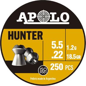Apolo Hunter Air Gun Pellets 22 Caliber 18.5 Grain 5.5mm Head-Size Tin of 250 in Saudi Arabia