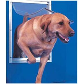 Ideal Pet Products Deluxe Aluminum Pet Door with Telescoping Frame, Medium, 7" x 11.25", White in Kuwait