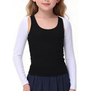 أكمام ذراع للأطفال، أكمام ذراع شال تبريد للأشعة فوق البنفسجية للرياضات الشبابية، سترة باليه للفتيات in Kuwait