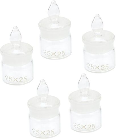DECHOUS 5Pcs Glass Weighing Holder with Lids Laboratory Weighing Bottles for Experiments Compact Reliable Glass Weighing Jar Tool for Professional Personal Use in Kuwait