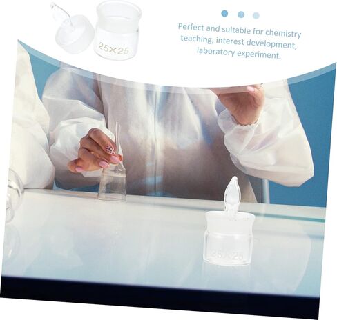 DECHOUS 5Pcs Glass Weighing Holder with Lids Laboratory Weighing Bottles for Experiments Compact Reliable Glass Weighing Jar Tool for Professional Personal Use in Kuwait