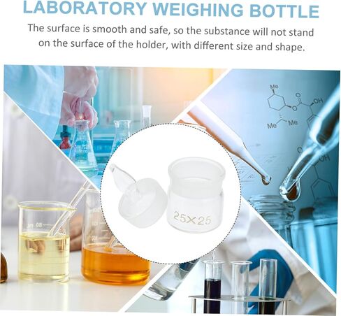 DECHOUS 5Pcs Glass Weighing Holder with Lids Laboratory Weighing Bottles for Experiments Compact Reliable Glass Weighing Jar Tool for Professional Personal Use in Kuwait