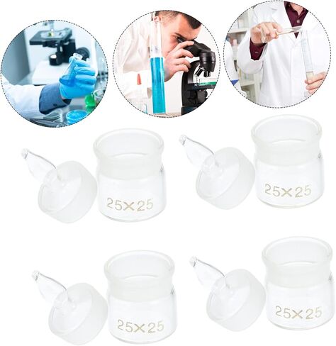 DECHOUS 5Pcs Glass Weighing Holder with Lids Laboratory Weighing Bottles for Experiments Compact Reliable Glass Weighing Jar Tool for Professional Personal Use in Kuwait