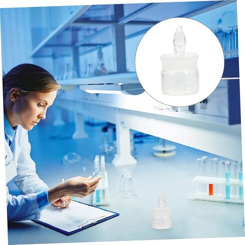 DECHOUS 5Pcs Glass Weighing Holder with Lids Laboratory Weighing Bottles for Experiments Compact Reliable Glass Weighing Jar Tool for Professional Personal Use in Kuwait