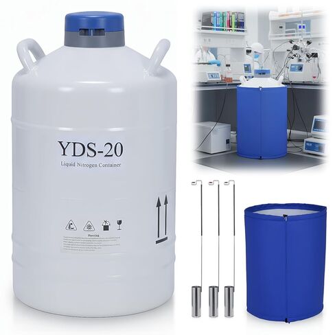 حاوية نيتروجين سائل سعة 20 لتر، خزان LN2 من سبائك الألومنيوم مع 3 علب وحقيبة حمل لحفظ السائل المنوي في صناعة التجميل in Kuwait