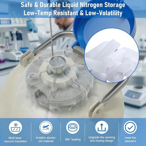 حاوية نيتروجين سائل سعة 10 لتر - خزان نيتروجين سائل من سبائك الألومنيوم LN2 Dewar، مزود بـ 6 علب وحقيبة حمل (10 لتر) in Kuwait