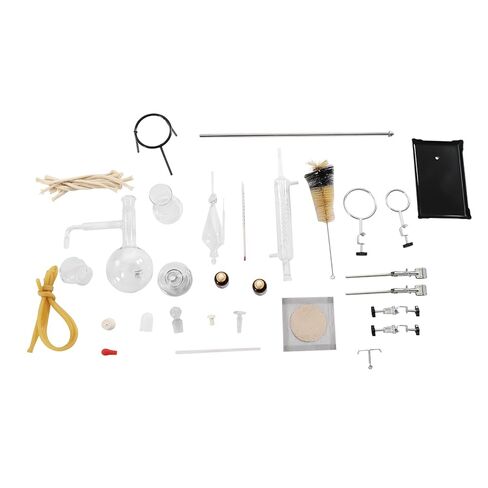 طقم جهاز تقطير زجاجي 500 مل، البورسليكات، مجموعة مكونة من 15 قطعة، لاستخراج الزيوت العطرية، والتقطير المنزلي، ومختبر الكيمياء in Kuwait