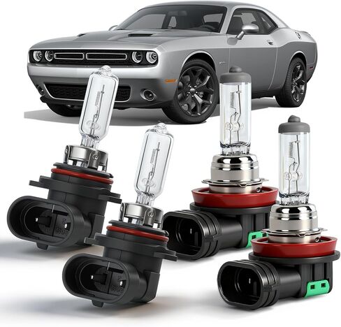 OQSNCV Fit for DODGE Challenger (2015-2023) Halogen Headlight Bulbs, 9012 High/Low Beam+ H11 Fog Light Headlamp Replacement Bulbs Kit 100W, Pack of 4 in Kuwait