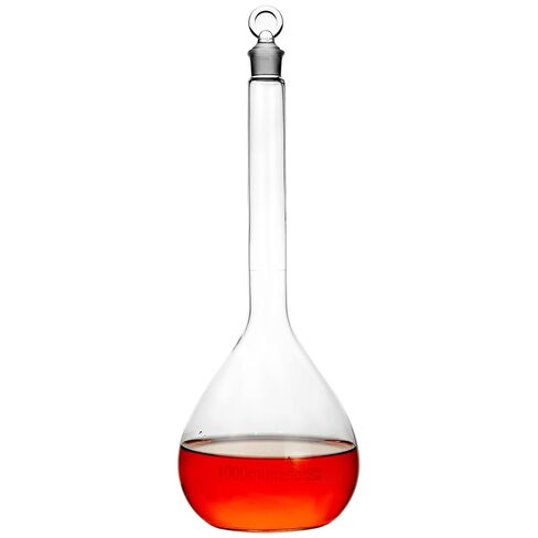 QWORK 1000ml Volumetric Flask with Ground Glass Stopper, 3.3 High Borosilicate Glass for Laboratory Precision, 1 Pack in Saudi Arabia