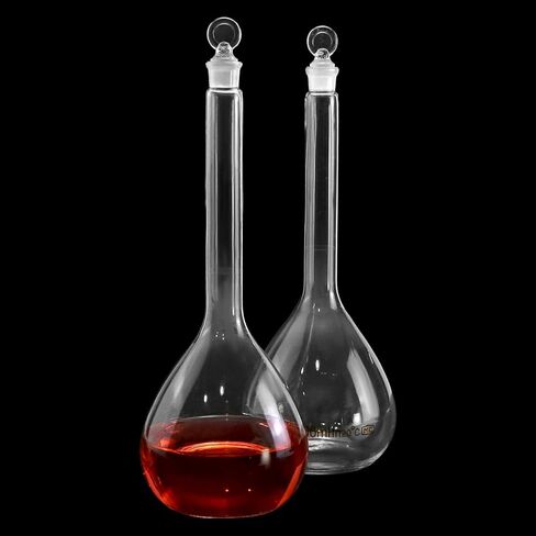 QWORK 1000ml Volumetric Flask with Ground Glass Stopper, 3.3 High Borosilicate Glass for Laboratory Precision, 1 Pack in Saudi Arabia
