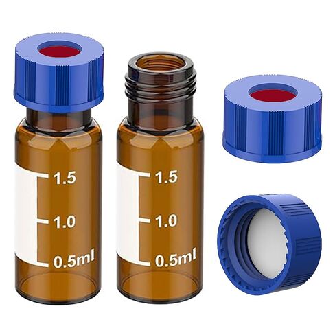 2mL HPLC Autosampler Vials, 1000 Pack – 9-425 Clear Glass Vials with Blue Screw Caps, Graduation & Writing Patch, PTFE/Silicone Septa for LC Sampling in Saudi Arabia