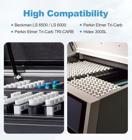 FOUR E'S SCIENTIFIC 20mL HDPE Scintillation Vial, 100 PCS Liquid Scintillation Counting Vials with 22-400 White Screw Cap with Silver Aluminum Foil Liner in Kuwait