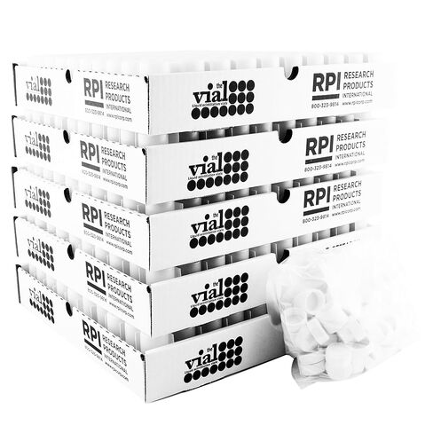 High Density Polyethylene Vials, 20ml Capacity, 22mm Foil Lined Plastic Screw Caps, White, 500 per Case in Kuwait