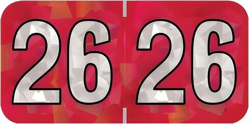 2025 Year Labels, Doctor Stuff 2025 Chart Stickers, Holographic Red Colored, USA Made Year Label for End Tab File Folders, 500 Labels per Roll, 1 Roll, 3/4" x 1-1/2" in Kuwait