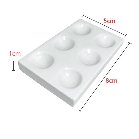 White Porcelain Laboratory Spotting Plate, 6 Wells Chemical Experiment Testing and Storage Microplate in Saudi Arabia
