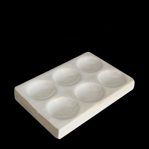 White Porcelain Laboratory Spotting Plate, 6 Wells Chemical Experiment Testing and Storage Microplate in Saudi Arabia