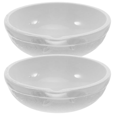 2pcs Ceramic Evaporating Dishes Lab Accessory Heat Resistant Porcelain Basin for Chemistry Experiments Research and Educational Use in Saudi Arabia