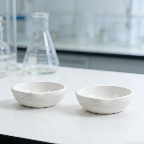 2pcs Ceramic Evaporating Dishes Lab Accessory Heat Resistant Porcelain Basin for Chemistry Experiments Research and Educational Use in Saudi Arabia