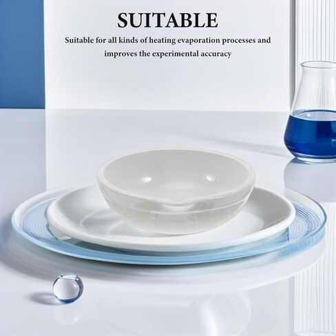 2pcs Ceramic Evaporating Dishes Lab Accessory Heat Resistant Porcelain Basin for Chemistry Experiments Research and Educational Use in Saudi Arabia