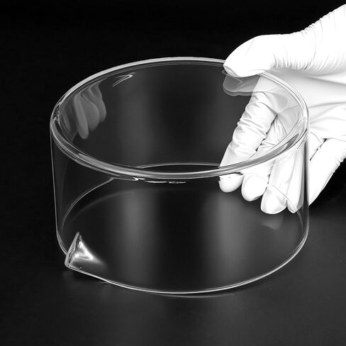 QWORK Borosilicate Glass Crystallizing Dish - 1000 ml Capacity, for Harsh Chemicals, Heat Resistant, Laboratory and Household Use in Saudi Arabia