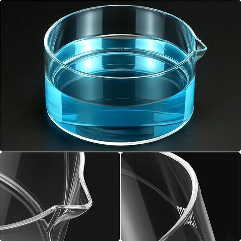 QWORK Borosilicate Glass Crystallizing Dish - 1000 ml Capacity, for Harsh Chemicals, Heat Resistant, Laboratory and Household Use in Saudi Arabia