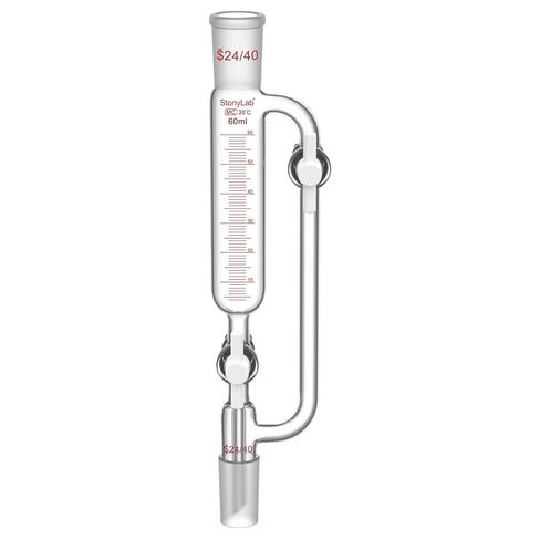 stonylab Pressure Equalizing Addition Funnel, 24/40 Joint, Borosilicate Glass Graduated Dropping Funnel with 2 PTFE Stopcocks, for Laboratory Controlled Addition, 100 ml in Saudi Arabia