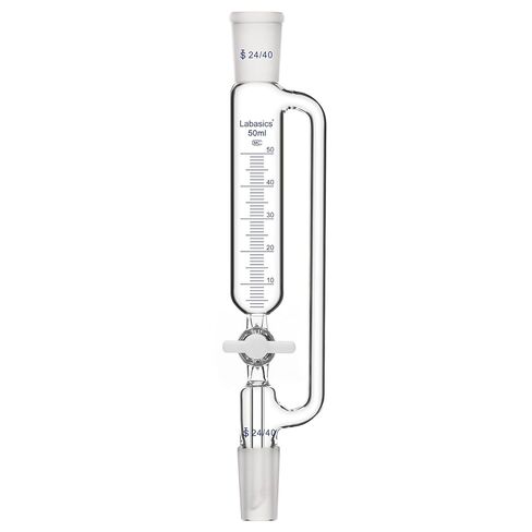 Labasics Graduated Pressure Equalizing Addition Funnel with PTFE Stopcock, Borosilicate Glass Dropping Funnel for Laboratory Titration Reactions, 24/40 Joint, 50 ml in Saudi Arabia