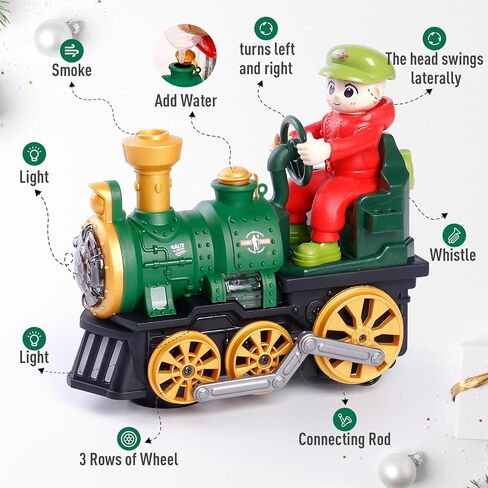 مجموعة قطار للأطفال الصغار مع الدخان والموسيقى والأضواء - قطار choo choo stear المغناطيسي الكهربائي مع مسارات playet truct in Kuwait