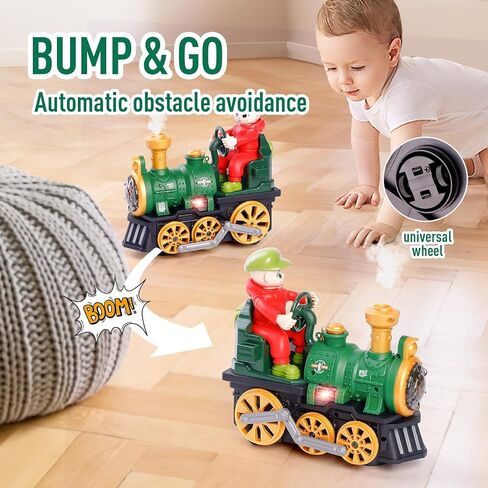 مجموعة قطار للأطفال الصغار مع الدخان والموسيقى والأضواء - قطار choo choo stear المغناطيسي الكهربائي مع مسارات playet truct in Kuwait
