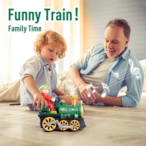 مجموعة قطار للأطفال الصغار مع الدخان والموسيقى والأضواء - قطار choo choo stear المغناطيسي الكهربائي مع مسارات playet truct in Kuwait